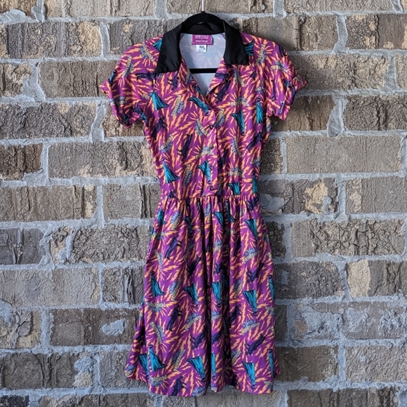 Unique Vintage Dresses & Skirts - Monsters X Unique Vintage Bride of Frankenstein Pink Graphic Dress Size 2/XS